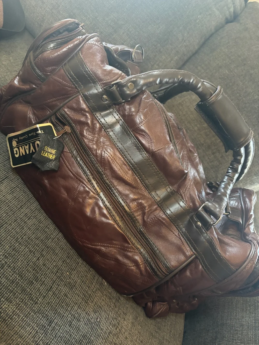 1 NWT Brown/ 1 NWOT Black Leather Weekender Duffel Bag - Genuine Leather